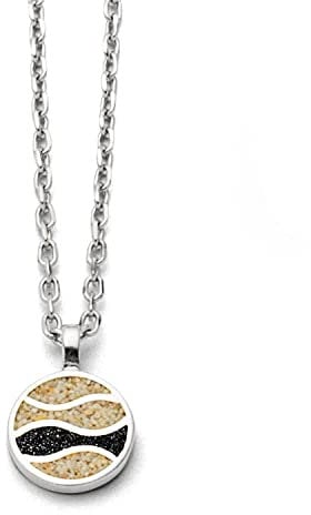 DUR Schmuck Damen Kette Strandwellen Strandsand,Lavasand, Silber 925/- rhodiniert 42cm (K2623)
