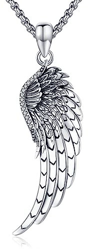 Eusense Engelsflügel Kette Flügel Anhänger Halskette 925 Sterling Silber Schmuck für Damen Herren