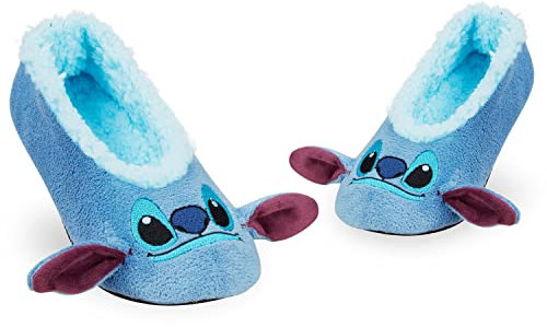 Disney Kuschel Hausschuhe Damen, Kuschelsocken Damen Wintersocken Hausschuhsocken Damen Mädchen Teenager Stitch Mickey Minnie (Blau Stitch, numeric_35)