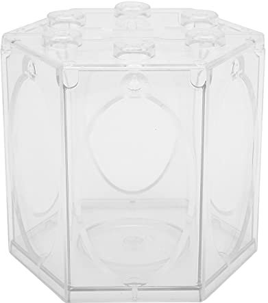 Vogelkäfig-Form-Aquarium, sechseckiges Aquarium mit abgerundeten Ecken, langlebiger Kunststoff für Aquarien(transparent)