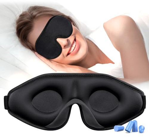 Gritin 100% Blackout Sleep Masks for Women & Men - Zero Eye Pressure Sleeping Eye Mask- Ergonomic Design 3D Cutout Eye Movement Friendly, Ultra Soft & Comfortable Eye Mask for Sleep/Nap/Travel