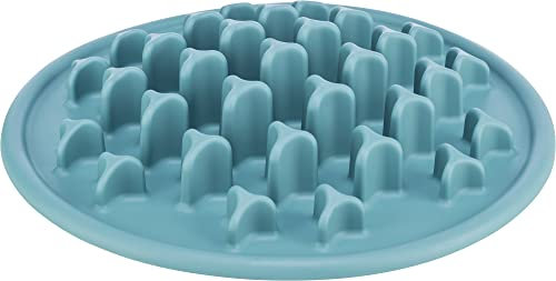 TRIXIE Slow Feeding Anti Schling Matte Pillars, TPE, Ø 35 cm, Blau - 25038