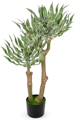 Briful 3Ft Tall Artificial Agave Plants Fake Plants Large Yucca Elephantipes in Pots Agave Americana Artificial Tree for Home Office Décor