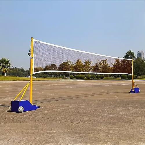 ENHEN Badminton Netz mit Ständer Freistehender Ballspielpoststand mit Badminton Net & Volleyball Net, Tennis-/ Pickleball-/ Fußball -Sporttrainingsausrüstung, Einfache Einstellung