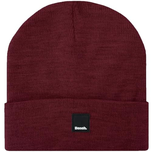 Bench Supernova Herren Strickmütze für den Winter, warm, burgunderfarben, Einheitsgröße