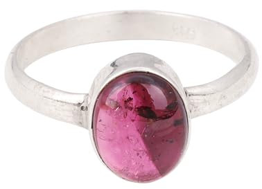 Meadows Rosa Turmalin Ring, 925er Sterlingsilber, handgefertigt für Damen, Edelstein:, Turmalin