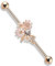 beyoutifulthings Industrial-Piercing Roségold Blumen-Strauss Rosa Weiß Enamel Industrial-Barbell Industrial-Bar Chirurgenstahl Stab-länge 38-mm