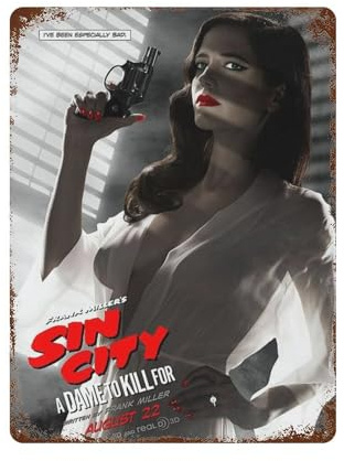 KSOXDAITIP Filmposter Sexy Sin City 5.1 cm, Wanddekoration, Kunst, Metallblechposter, moderne Wohnkultur, Kunst, Metallposter, Hausbar, Laden, Dekorationen, Vintage-Schild, Geschenk, 39,9 x 30 cm