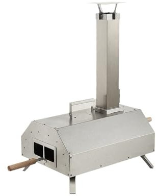 Horno de pizza - Horno de pizza al aire libre de pellets de madera de 11 pulgadas con termómetro integrado, Horno de pizza al aire libre, Horno de pizza portátil de acero inoxidable