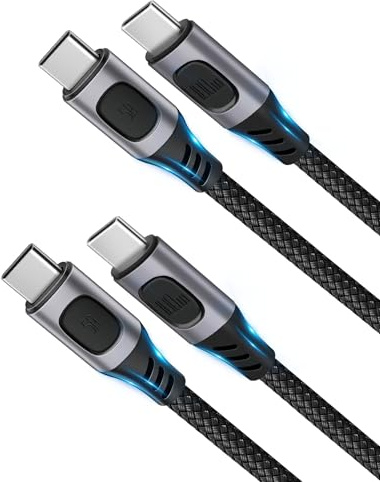 AIYEEN 2-Pack Dual USB C to Type-C Charger Cable (2m/6.56ft), 100W PD Fast Charging USB-C Cable for iPhone 15 Plus/Pro/Max Samsung Galaxy S22, MacBook Air/Pro, Pixel and More Type C Devices