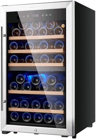FOVOMI Wine Refrigerators, 52 Bottle Wine Refrigerator, Freestanding Wine Refrigerator, (Bordeaux, 750ml), Wine Cellar Cooler with Dual Zone Compressor