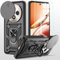 Cover Compatibile con OPPO Reno 12 F/Reno 12 FS con 1 Pack Vetro Temperato, Custodia 360°Rotante Anello Supporto Militare per OPPO Reno 12 F/Reno 12 FS 5G - Nero