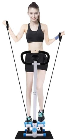 Swing Side Stepper Fitness Swing Stepper con manillar, entrenador en casa hasta 150 kg, 29 x 39 x 110 cm, máquina de ejercicios para adelgazar, moldear, entrenamiento diario (azul)