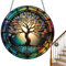 Acryl-Fenster-Sonnenfänger | Rundes Acryl-Ornament | Bunter Lebensbaum/Libe-lle/Schmetterling Anhänger Sonnenfänger - Dekoration Für Fenster, Wand, Wohnzimmer, Heimdekoration