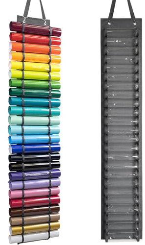 Wnddle Vinyl Rollen Organizer mit 24 Fächern - Vinyl Aufbewahrungshalter und Rollen Halter für Papier, Geschenkpapier uvm.