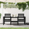 Xichuzi Gartenbank mit Tisch 2-Sitzer Schwarz Massivholz Kiefer, Terrassenmöbel, Wetterfeste Bank, Outdoor Bank, Parkbank, Garten Banken, Deko Bank, Gartenmöbel - 825153