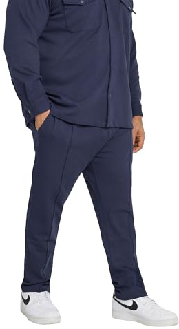 BadRhino Big & Tall Blue Textured Jersey Joggers - Men's - Plus Size Curve
