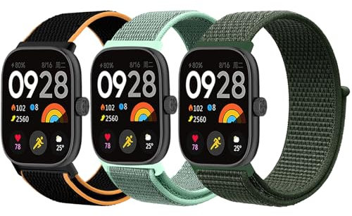 SUGARJAR Nylon Straps Compatible with Xiaomi Smart Band 9 Pro/Mi Band 8 Pro/Redmi Watch 4, Sport Replacement Strap for for Women Men