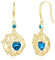 FANCIME Tree of Life Earrings 925 Sterling Silver Yellow Gold Plated Blue Topas Dangle Drop Gemstone Earring November December Birthstone Fine Jewellery Birthday Christmas Gifts for Her Women
