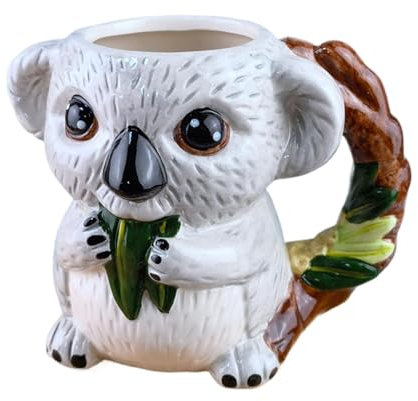 Taza de café con forma de animal, taza de cerámica en forma de koala | Taza de té con forma de koala única de 520 ml - Taza de cerámica con forma de animal para café, vino, whisky y cerveza