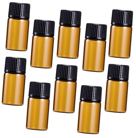 Beaupretty 30pièces Flacon Verre Ambré De Lot De Mini Flacons Pour Huiles Essentielles Et Échantillons De Produits Chimiques