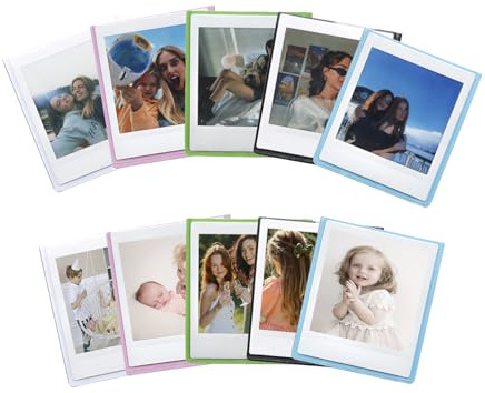 Quadratischer magnetischer Bilderrahmen für den Kühlschrank, personalisierbar, für Instax Square SQ40/SQ1/SQ60/SQ20/SQ10/SQ6/SP-3-Filme, für 7,1 x 8,6 cm große Bilder (10 Stück) (MixColor)