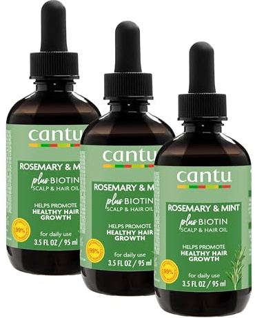 CANTU Strengthening Biotin-Infused Hair & Scalp Oil with Rosemary and Mint 95ml (Packaging may vary) (Pack of 3)