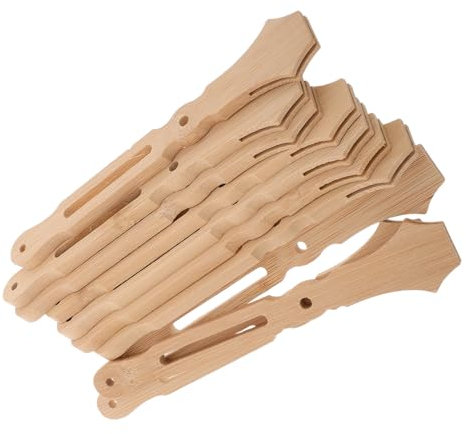 Amosfun 10pcs Bamboo Fan Handles Wedding Hand Fan Diy Craft Supplies Wooden Craft Sticks