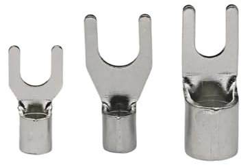 ANNBCDL SNB 1.25 2 3.5 5.5 8 14 22-3 3.7 4 5 6 8 Copper U Fork Furcate Wire Cable Electric Connector Lugs Spade Naked Crimp Terminal(15Pcs SNB8-5)