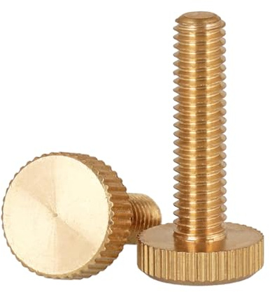 Foyoram Lot de 10 vis moletées M5 x 25 mm en laiton (M5 x 25 mm)