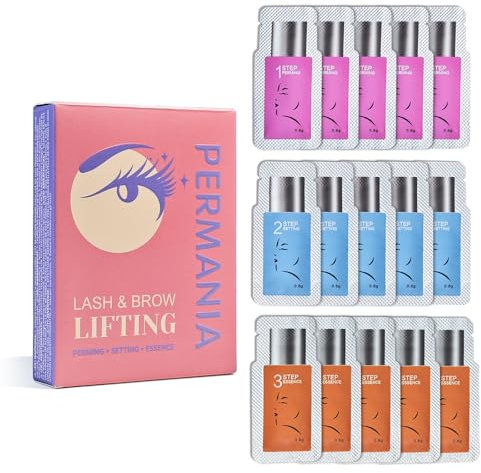 PERMANIA Lash Lift Lotion, Lash Lift Kit Individual Pack, 15 Pcs Sachets | Safe Formula Eyelash Perming Kit & Brow Lamination (Only Lotion Include)