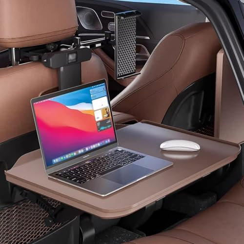 WNYAILLL Auto Tisch Für Rücksitz Beifahrer, Auto-Essens-Tabletts, Autositz Organizer, Rücksitz-Kopfstützen-Ablage zum Essen, Klapptisch Auto Rücksitz, zum Arbeiten, Schreiben