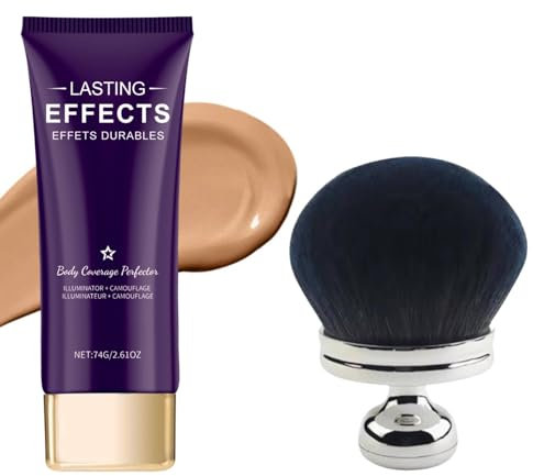 Body Coverage Perfector with Large Make Up Pinsel,Bein Make Up Wasserfest,All Over Complexion Perfector,Tattoo Abdecken Wasserfest,Schweißfester & Lang anhaltender Concealer (#1 Natürliche Farbe)