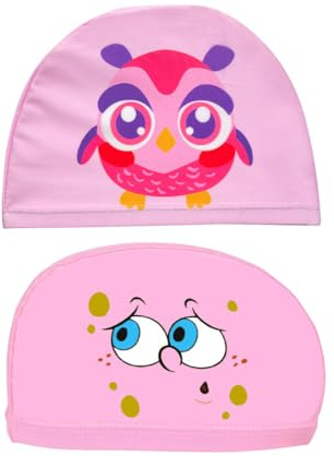 Gorros de Natación, 2 Piezas, Gorro Natación Niño, Gorro Piscina Hombre, De Piscina Divertida Gorros, De Niños Para Pelo Largo Y Corto, Gorro Piscina Gorro Baño para Niños Niñas de 4 a 10 Años
