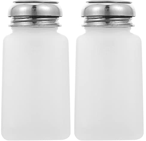 TOVINANNA 2pcs 200ml White Pe Pump Bottles Anti-static Liquid Dispenser for Makeup and Electronics Cleaning, Easy to Store and Wipe, Suitable for Astringents and Makeup Remover