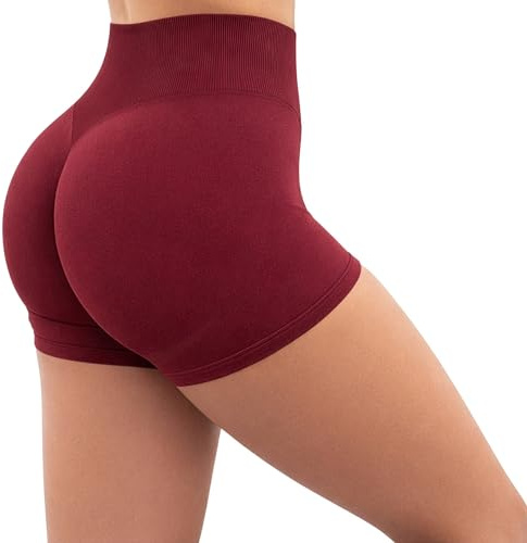 SMILODOX Sport Shorts Damen Amaze Ultra, Seamless Blickdichte Radlerhose, Unsichtbarer Scrunch-Effekt, V-Shape High Waist Kurze Sporthose, Hoher Bund Biker Shorts für Yoga Fitness Gym