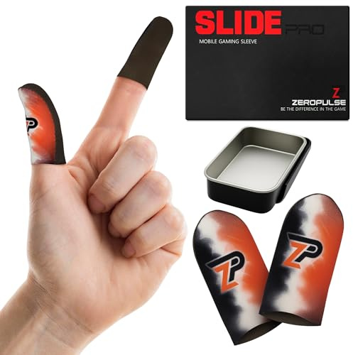 Zer0 Pulse Mangas de Dedo para Juegos – Mangas para Pulgar y Guantes para Juegos móviles – Funda Antideslizante, Transpirable, a Prueba de Sudor – Accesorios para Jugadores de Pantalla táctil (Rojo)