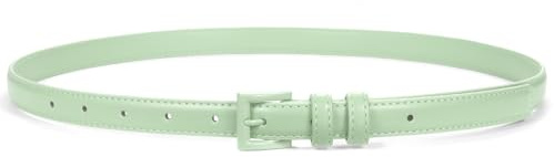 SUOSDEY Damen Schmaler Gürtel für Jeans Kleider Bonbonfarben Dünner Taillengürtel Leder 1.8cm Breit