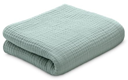 Ehrenkind Tagesdecke Waffelpiqué Jade 230 x 250 cm – Bettüberwurf aus 100% Bio-Baumwolle, Oeko-TEX® Zertifiziert
