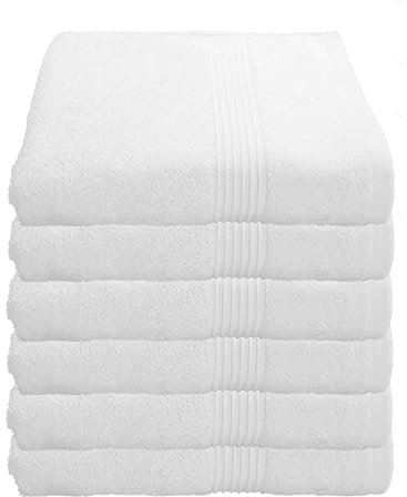 Julie Julsen 6er Pack Handtuch 23 Farben erhältlich weich und saugstark 500gsm Öko Tex Weiß 50 x 100 cm