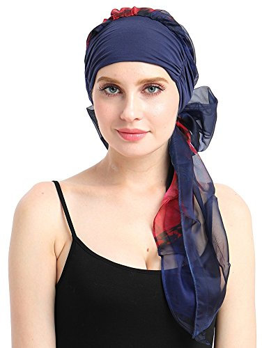 FocusCare Chemo schal leicht Krawatte Bambus mit Turban Hut für krebspatienten