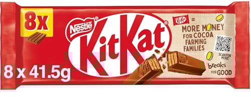Kit Kat 4 Finger Milk Chocolate Bar Bumper Multipack, 8 x 41.5g