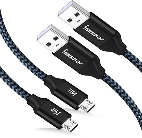 PS4 Controller Wire, iSeekerKit 2-Pack 15Ft PS4 Micro USB Cable Xbox Controller Charging Cable for Playstation 4 Dualshock 4 PS4 Slim/Pro, Xbox One S/X, Android, Samsung