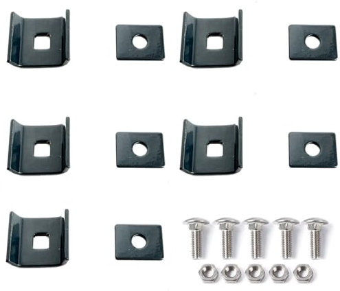 5er Set Verbinder für Doppelstabmatten-Zaun aus anthrazit (RAL 7016) pulverbeschichtetem Stahl zum Verbinden von 6/5/6 mm Stabmatten | Gittermatten-Verbinder | Zaun-Verbinder