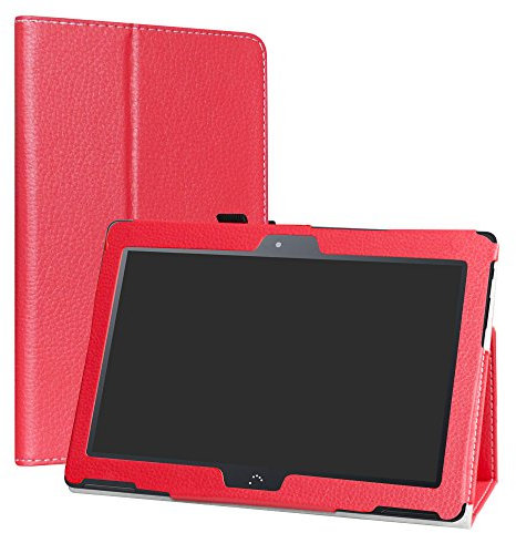 LiuShan BQ Aquaris M10 Funda, Folio Soporte PU Cuero con Funda Caso para 10.1 BQ Aquaris M10 Android Tablet,Rojo