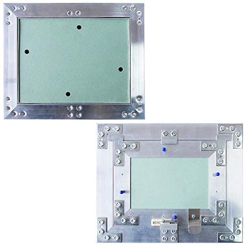 Melko Revisionsklappe mit Druckverschluss aus Gipskarton und Aluminium - Grün - 15 x 20 cm - perfekt für Heizung und Co.