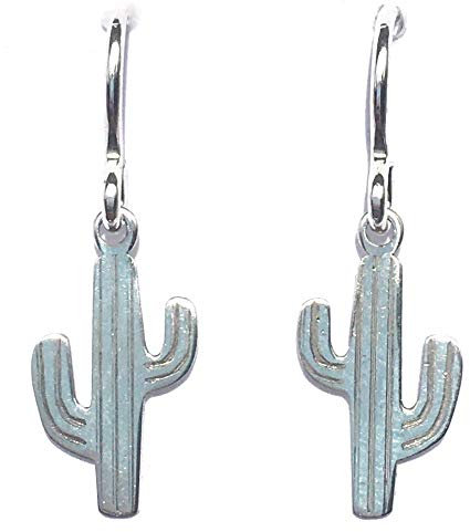 PENDIENTES CACTUS COLGANTES DE PLATA DE LEY 925/1000