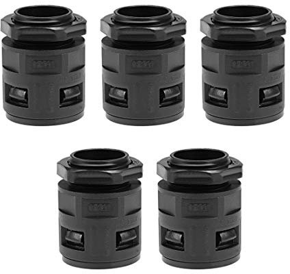 sourcing map Cable Gland Corrugated Tube Connector AD28.5 Pipe Joints Clamps PG21 Screw 5Pcs