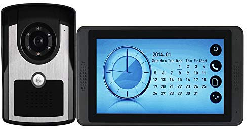 YLXD Videocitofono WiFi Campanello Video, 7 Pollici HD Video Doorbell Phone, Audio Bidirezionale Sblocco a Distanza Telecamera Sorveglianza, Vista Notturna a Infrarossi, Impermeabile