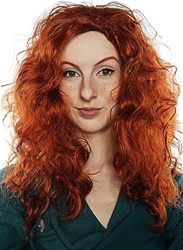 ALLAURA Wigs ñ Red Curly Wig Long Hair Wig Brave Princess Mermaid Costume Anime ñ Cosplay Brave Wig